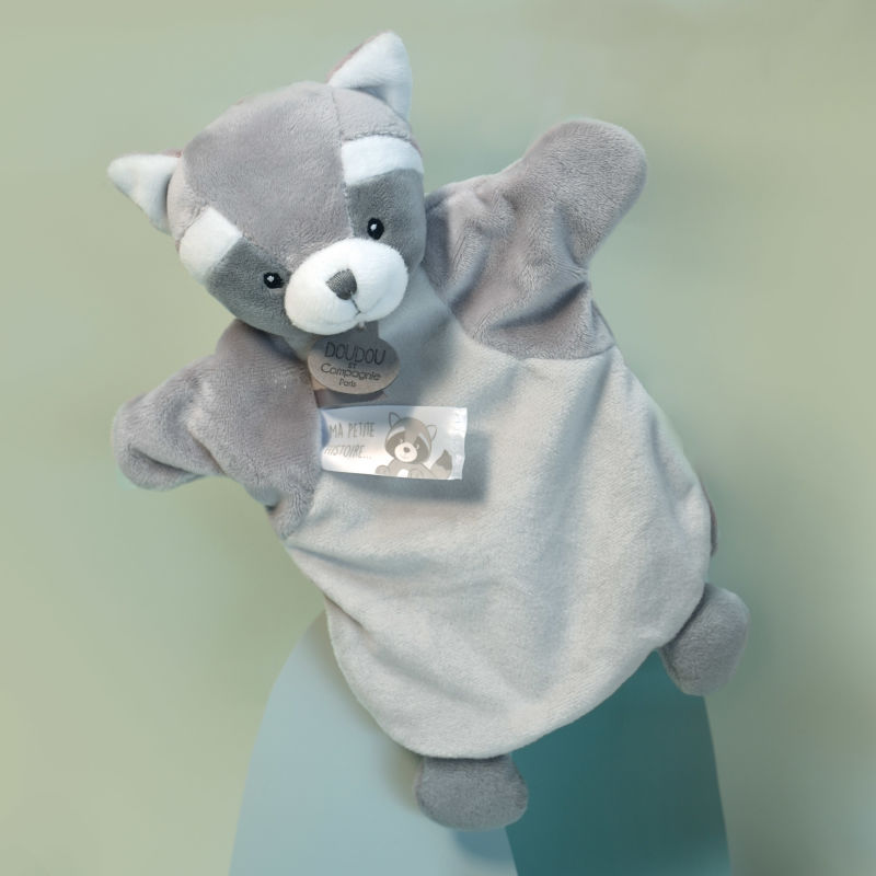  - handpuppet raccoon grey 25 cm 